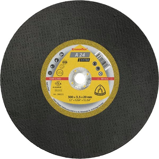 KLINGSPOR 288222 Kronenflex Large Cutting-off Wheels A 24. Diameter 300 x 3.5 x 22, 23