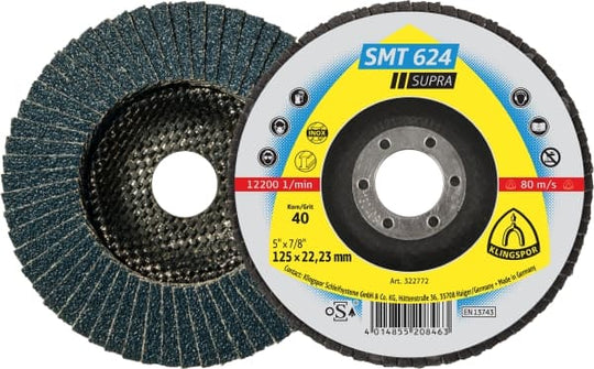KLINGSPOR 322765 Flap Disc 4-1/2 40 Grit SMT624 (pack of 10)